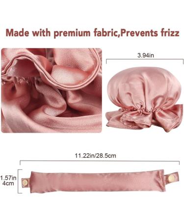 Soft Satin Heatless Hair Curlers Kit for Long & Medium Hair - 2 Pieces, Pink - Buy Online on GoSupps.com