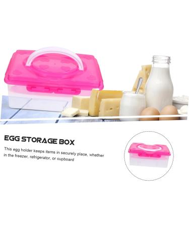OSALADI Egg Storage Box Folding Tray Refrigerator Egg Trays Egg Carton Protective Box Travel re-usable Rosy 24X16.5X10CM - Buy Online on GoSupps.com