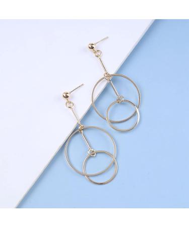 Shop Vintage Hollow Circle Dangle Earrings | Exaggerated Gold Bar Hoop Earrings for Women - International Shipping Available - Buy Online on GoSupps.com