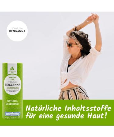 BEN & ANNA Persian Lime Deodorant 40g - Natural Vegan Deodorant in Paper Tube - Buy Online on GoSupps.com