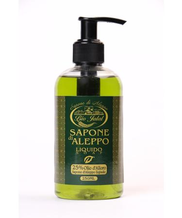BIO JALAL Original Aleppo liquid soap 75% olive oil and 25% laurel oil 250ml ideal for hands body and hair natural product from Turkey