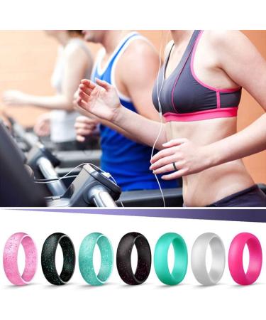 Buy Longbeauty 10 Pack Candy Color Silicone Wedding Bands - Flexible Comfortable Sport Rings for Men & Women Stylish Black Red Blue Yellow Pink White Green Purple Glitter - Buy Online on GoSupps.com