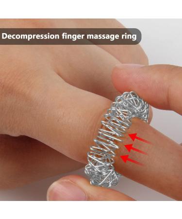 2 Magnetic Massage Hedgehog Balls & 3 Acupressure Rings - Stress Relief Yoga Balls (Silver) | International Shipping - Buy Online on GoSupps.com