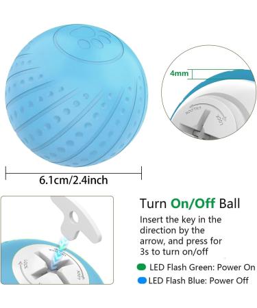 Interactive Self-Strolling Dog Toy Ball - Automatic Remote Control Play with Wicked Ball for Intelligent Dogs - Blue - Buy Online on GoSupps.com