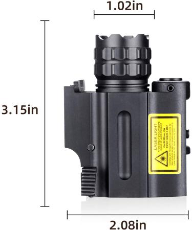 COSMOING Rail Mounted Green Laser Light Combo & 600 Lumen Strobe Pistol Flashlight - Quick Release for Pistols - Buy Online on GoSupps.com