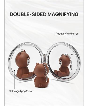 OMIRO 1X/10X Magnifying Compact Mirror with PU Leather - Ultra-Portable for Purses and Travel - Round Black - Buy Online on GoSupps.com