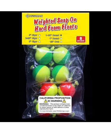 XFISHMAN Weighted Bobbers for Fishing - 8-12 Pack Handmade Foam Float Slip Bobbers for Crappie, Bluegills, Panfish, and Catfish - 1 Inch Round Fixed Bobber Kit - Buy Online on GoSupps.com