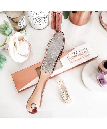 Professional 2-in-1 Foot File for Hard Skin Remover - Stainless Steel Pedicure Tool by Lily England, Rose Gold - Buy Online on GoSupps.com