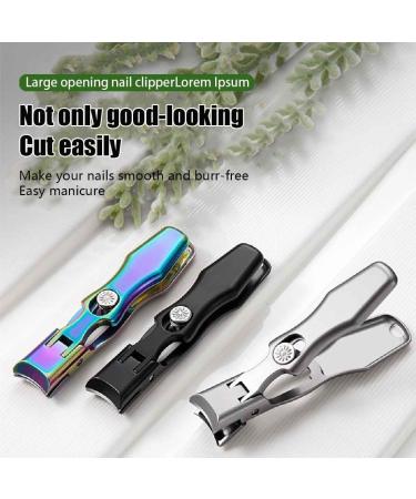 German Nail Clippers with Safety Lock for Men 2024 New Luxurious Ultra Sharp Nail Clippers for Thick Nails Stainless Steel Wide Jaw Opening No Splash Fingernail Cutters with Catcher File (Colorful) - Buy Online on GoSupps.com