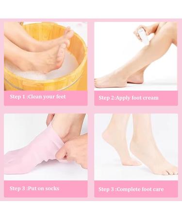 Silicone Socks Moisturising Socks Silicone Socks for Dry Cracked Feet Women 3 Pairs Soft Moisturizing Socks Anti Slip Women Spa Pedicure Gel Socks Aloe Sock for Softening Rough Skin Calluses - Buy Online on GoSupps.com