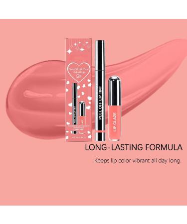  G n rique Peel-Off Lip Tint with Gloss - Nourishing Anti-Stain Plumping Effect - Long-Lasting Lightweight Easy to Apply - Coral Pink - 2-in-1 Set (7ml) - Buy Online on GoSupps.com