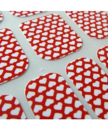 Chix Nails Occasional Valentine Minx Trendy Style Fingers Toes Vinyl Foils Nail Wraps White Polka Dot Hearts Print