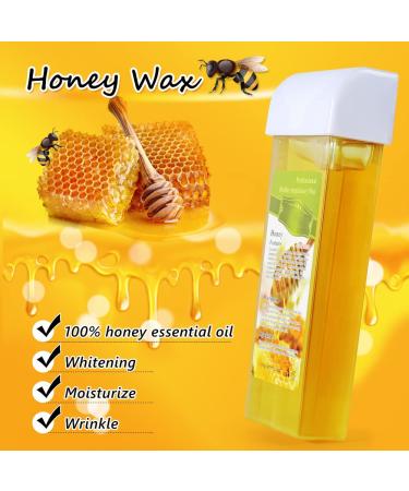 Roll-On Wax Hair Removal Kit with Honey Soft Wax Cartridges & Non-Woven Strips - Portable Pink Wax Heater for Women & Men - Depilatory Waxing Roller Set - Buy Online on GoSupps.com
