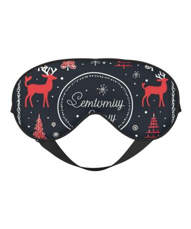 Merry Christmas Happy Print Double Sided Eye Mask Blackout Eye Mask All Night Sleep Eye Mask for Women Men