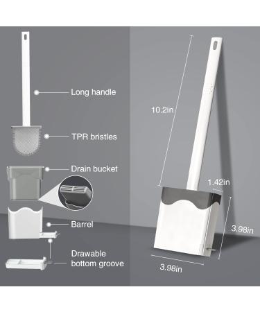 Flexer Silicone Toilet Brush and Holder - Deep Cleaning Rubber Brush for Bathroom - Gray - Buy Online on GoSupps.com