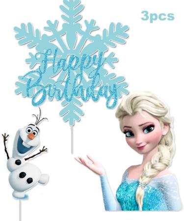 Elsa Frozen Birthday Cake Topper - Happy and Magical Decor for Frozen Themed Parties - Buy Online on GoSupps.com