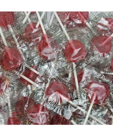 Bulk Heart Shaped Lollipops - Individually Wrapped Red Love Heart Lolly's - approx 192pcs - Cherry Flavour Lolly - Wedding Favours