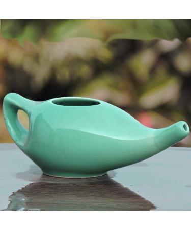 2activelife 225ml Turquoise Ceramic Neti Pot for Sinus Rinse | Premium Grade, Dishwasher Safe | Includes 5 Sachets of Neti Salt - Buy Online on GoSupps.com