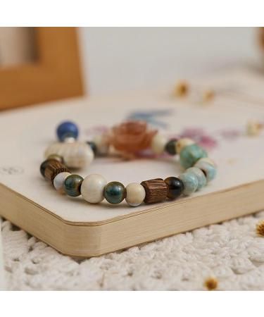 Oralgos Adjustable Charm Bracelet | Unique Handmade Ceramic & Ethnic Jewelry for Women - White - Buy Online on GoSupps.com