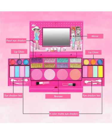 AUklOPVZZ Kids Cosmetic Kit With Mirror Shadow Washable Storage Box House Cosmetics Toy Household Travel Girls Birthday Gifts - Buy Online on GoSupps.com