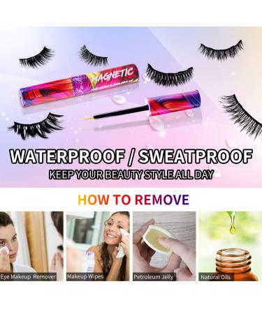 Magnetic Lashes Kit - Reusable 3D 5D Magnetic Eyelashes Set in Red02 - Includes Magnetic Eyeliner, Tweezer, Mink False Eyelashes for a Natural Look - No Glue Needed - Buy Online on GoSupps.com