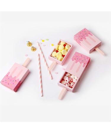 Candy Box 10Pcs Dragee Wrapping Party Gift Flower Box Sweet Wedding Candy Chocolatees (Color : Pink ice cream box) (Size : Pink Ice Cream Box) - Buy Online on GoSupps.com