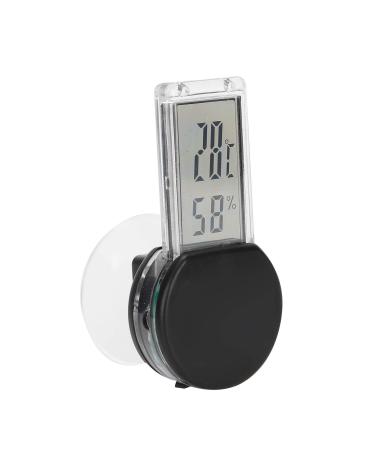 Thermometer Temperature Humidity Gauge Hygrometer Bearded Dragon Tank Accessories Reptile Tank Temperature Gauge Pet Supplies for Home Pet Shop(Black Transparency)