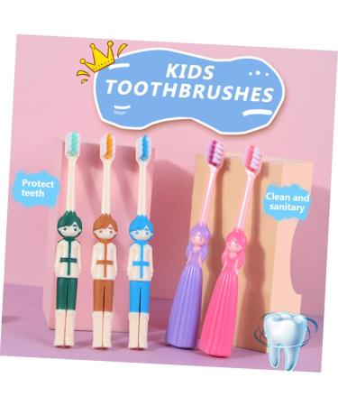 Hapinary 4-Piece Cartoon Children's Toothbrush Set | Ergonomic Manual Travel Toothbrushes | Ideal for Kids | Durable PP Material - Buy Online on GoSupps.com