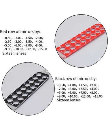 Optical Retinoscopy Rack Lens Set Retinoscopy Bars with a Nylon Pocket Red for Myopia Black for Hyperopia for The Quick Examination of Diopter of Spectacles 2 Bars 32 Lenses  - Buy Online on GoSupps.com