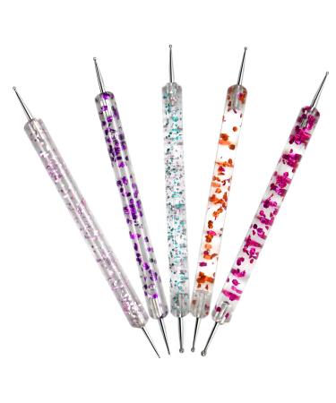 Doryum 5Pcs Nail Dotting Pen Dotting Painting Pen Polish Carving Tool Nail Art Dotting Tool Nail Polish Paint Manicure Dot Nail Art Set for Gel Polish Decoration