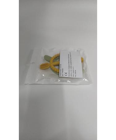 Baby Biting Toys & Toothbrush Set - BPA-Free Silicone Teething Rings for Gums Relief (Dark Green & Yellow) - 2 Pieces for 3+ Months - Buy Online on GoSupps.com