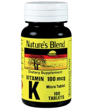 Nature's Blend Vitamin K 100Mcg Tablets 100 Ct