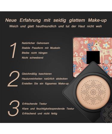 Buy CC Cream Foundation - Mushroom Head Air Cushion BB Cream | Moisturizing Concealer & Primer for Perfect Cover (Natural Color) - International Shipping Available - Buy Online on GoSupps.com