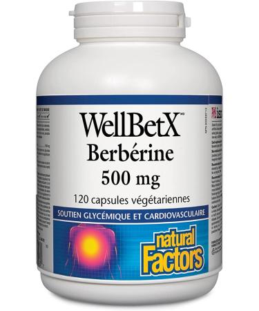 Natural Factors WellBetX Berberine 500 mg - 120 Vegan Capsules for Blood Sugar Support - Buy Online on GoSupps.com