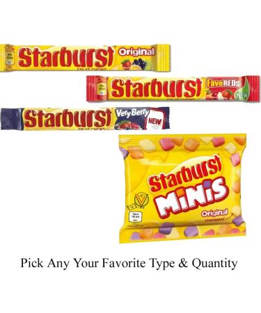 Starburst Original Fave Reds Very Berry Minis Original Fruit Chews 45g | Pick Any Your Favourite Flavour & Number of Packs - Buy Online on GoSupps.com
