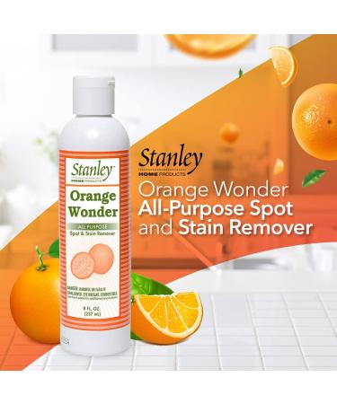 Stanley Home Products Orange Wonder Spot & Stain Remover - Eco-Friendly Oil & Grease Cleaner for Baby & Kids Clothing Carpet & Furniture - 8 Fl Oz - Buy Online on GoSupps.com