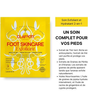 Clapoti Duo Pack Foot Mask Exfoliating & Moisturizing with Ginger Green Tea and Perilla | Complete Care for Soft and Revitalized Feet 6 pack - Buy Online on GoSupps.com