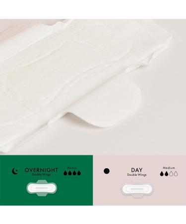 Grace & Green Nightime & Daytime Bamboo Pads Heavy and Regular Flow Sustainable Pads with Wings 36 piece - Pack Of 4 - Buy Online on GoSupps.com