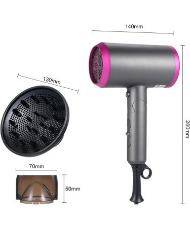 1800W Professional Salon Hair Dryer | Fast Drying Anion Technology with Diffuser & Nozzles | Portable & Foldable for Home Use - Buy Online on GoSupps.com