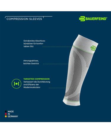 BAUERFEIND Calf Bandage Compression Sleeves - Unisex Green XL Long Leg Warmers for Lower Leg Support | International Shipping Available - Buy Online on GoSupps.com