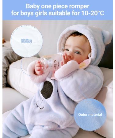 Baby Hooded Flannel Winter Romper | Snowsuit Jumpsuit for Boys & Girls | Feet Covered | 0-3 Months - Buy Online on GoSupps.com