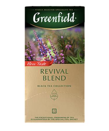 GREENFIELD REVIVAL BLEND | Th noir | Th noir aromatis avec sauge et eucalyptus | 25 sachets