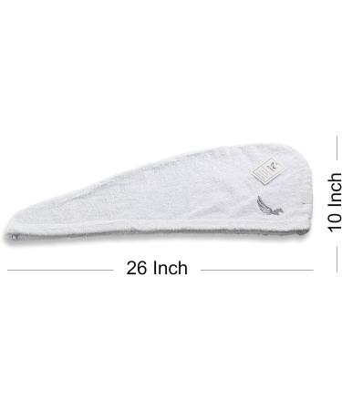 SELARUS Turkish Cotton Hair Towel Wrap for Women - Quick Dry, Super Absorbent Towels for Curly & Long Hair - 1 Pack (White, 10x26 inches) - Buy Online on GoSupps.com