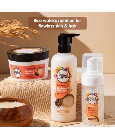 Buds & Berries Rice Water & Chia Seeds Conditioner Hair Mask - 200 ml | Promotes Hair Growth, Nourishment & Controls Hairfall | Sulphate & Paraben Free - Buy Online on GoSupps.com
