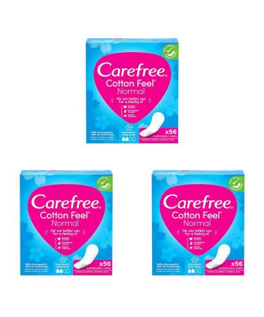 Carefree slip performances Cotton Feel normal with fresh fragrance (48 pieces) 100% breathable give a feeling of comfort dryness and freshness size normal (pack with 3) 56 pieces (3 pack)