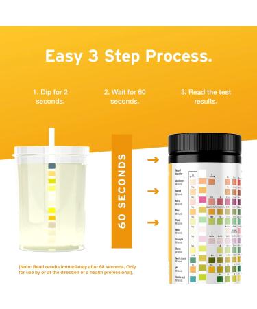 Aidteq Urine Test Strips 11 Parameter Urine Test Strips for Urobilinogen Bilirubin Ketone Blood Protein Specific Gravity pH & Ascorbic Acid 100 pieces - Buy Online on GoSupps.com