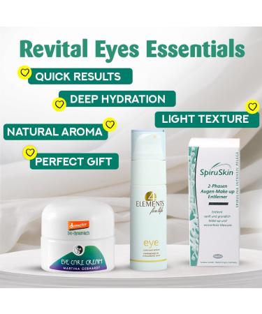  Revital Eyes Essentials : Eye Serum by 4 Elements for Life 2-Phase Eye Makeup Remover by SpiruSkin Eye Cream by Martina Gebhardt - Buy Online on GoSupps.com