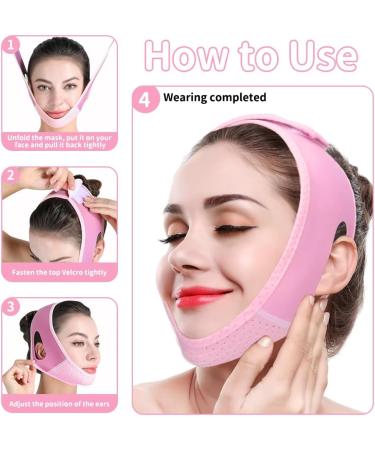 Airfish V Line Lifting Mask Double Chin Reducer with Chin Strap for Women Double Chin Eliminator Face Lift Chin Mask Lift Prevent Sagging V Shaped Slimmer (Pink) - Buy Online on GoSupps.com