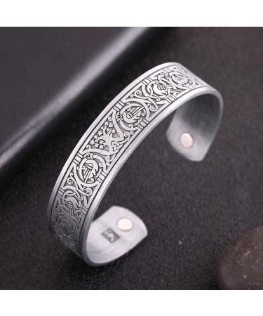 Magnetic Therapy Viking Bracelet - Tree of Life Celtic Knot Cuff Bangle for Men & Women | International Shipping - Buy Online on GoSupps.com
