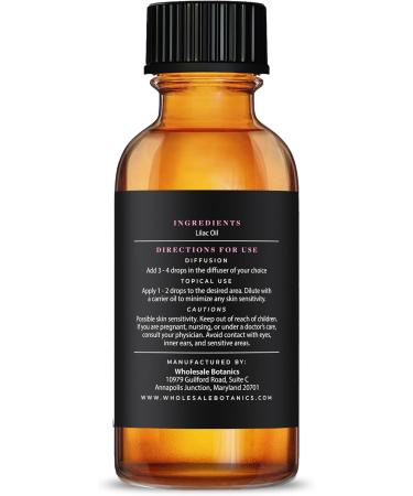 Lilac Oil by Wholesale Botanics - Premium Grade Essential Oil | for Aromatherapy Soaps Lotions & Candles | Vegan & Cruelty Free (1 Fl.Oz.) Lilac 1 Fl Oz (Pack of 1) - Buy Online on GoSupps.com